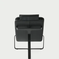 Poltrona e chaise-longue trasformabili in pelle nera Flipt*Baleri Italia Discount