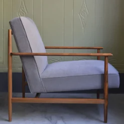 Poltrona Gaia in lino-cotone lilla*mg12 by Monica Geronimi New