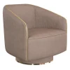 Poltrona girevole beige con finiture dorate*Morello Gianpaolo Online