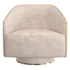 Poltrona girevole beige chiaro con finiture dorate*Morello Gianpaolo Hot