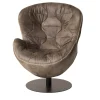 Poltrona girevole Pelè in pelle marrone chiaro*Mantellassi 1926 Outlet