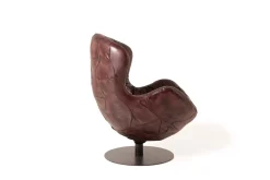 Poltrona girevole Pelè in pelle Crust rosso Cartier patinata a mano*Mantellassi 1926 Discount