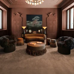 Poltrona girevole Pirouette marrone cioccolato*Lorenza Bozzoli Couture