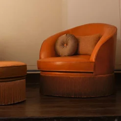 Poltrona grande Dione in pelle rossa*Domingo Salotti Discount