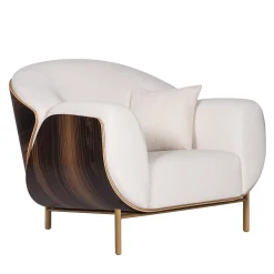 Poltrona Haimà in bouclé bianco*FROMM. New