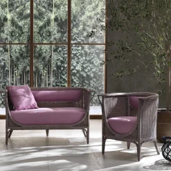 Poltrona in Midollo Angelina Rivestito in Tessuto di Cotone*Mila Maurizi Clearance