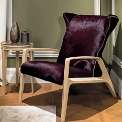 Poltrona in mogano e jacquard*Provasi New