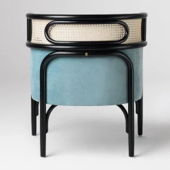 Poltrona in velluto azzurro Targa Petit*Gebrüder Thonet Vienna GmbH (GTV) – Wiener GTV Design New