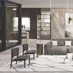 Poltrona Lounge in Pelle Grigia Scura Wengé*Morello Gianpaolo Clearance