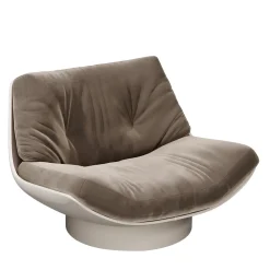 Poltrona Lounge Lalea nabuk color pigna e pelle di agnello GR di Artefatto Design Studio*Secolo Discount