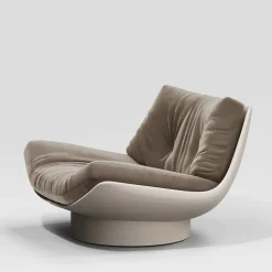 Poltrona Lounge Lalea nabuk color pigna e pelle di agnello GR di Artefatto Design Studio*Secolo Discount