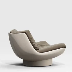 Poltrona Lounge Lalea nabuk color pigna e pelle di agnello GR di Artefatto Design Studio*Secolo Discount