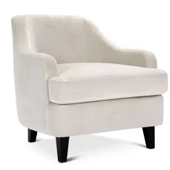 Poltrona Lounge Nor Beige con Gambe in Legno*Domingo Salotti Outlet