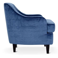 Poltrona Lounge Nor Blu con Gambe in Legno*Domingo Salotti Outlet
