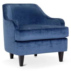 Poltrona Lounge Nor Blu con Gambe in Legno*Domingo Salotti Outlet