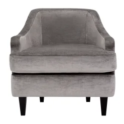 Poltrona Lounge Nor Grigia con Gambe in Legno*Domingo Salotti Discount