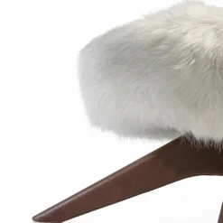 Poltrona Lounge Nuvola in Pelliccia Sintetica Bianca con Gambe Vintage*Puravisione Outlet