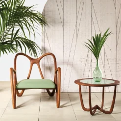 Poltrona lounge per esterni Nanto verde in legno*Il Giardino di Legno