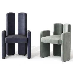 Poltrona Nina Soft in tessuto grigio con schienale basso*Emmemobili Discount