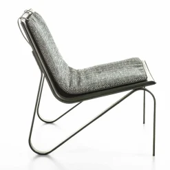 Poltrona Soft Thea in tessuto grigio e pelle nera*Galimberti Nino Clearance