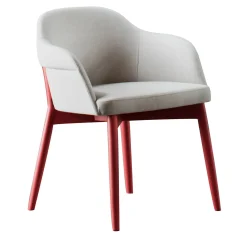 Poltrona Spy 650 bianca e rossa di Emilio Nanni*Billiani 1911 Best