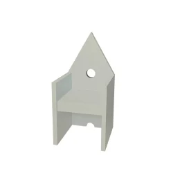 Poltrona Vescovina grigio chiaro di Lanfranco Benvenuti*Meccani Design Online