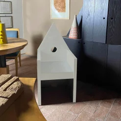 Poltrona Vescovina grigio chiaro di Lanfranco Benvenuti*Meccani Design Online