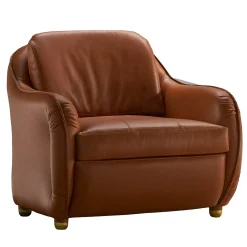 Poltrona Zana in pelle marrone*Bedding Atelier Discount