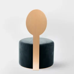 pop gray velvet and satin brass metal chair*Secolo Sale