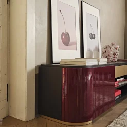 Porta TV Kota in frassino amaranto e moka*Black Tie New