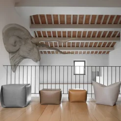 Pouf Bao in cuoio naturale di Viola Tonucci*Tonucci Collection Hot