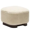 Pouf basso in legno color crema Lloyd*Giobagnara Discount