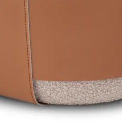 Pouf Bouclé Beige SUMO con Tasca in Cuoio*Morica Design