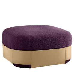 Pouf Bouclé Viola SUMO con Tasca in Cuoio*Morica Design Sale