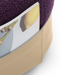Pouf Bouclé Viola SUMO con Tasca in Cuoio*Morica Design Sale