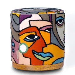 Pouf cilindrico Agostina con pattern Women*Mantellassi 1926 Outlet