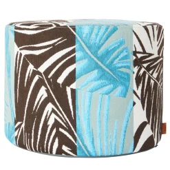 Pouf Cilindrico da Esterno Bali in Blu e Marrone*Missoni Home Collection New