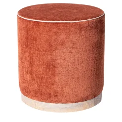 Pouf Cilindrico in Tessuto Rosso Agostina*Mantellassi 1926 Discount