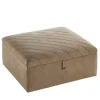 Pouf contenitore Dauphin in pelle beige*Bedding Atelier Discount