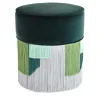 Pouf Couture verde scuro con frangia geometrica*Lorenza Bozzoli Couture Hot