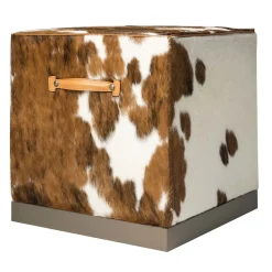Pouf cubico Zazà in pelle Cavallino*Mantellassi 1926 Outlet