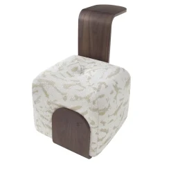 Pouf Dondo Cubo Bianco con manico in noce*Sitia Hot