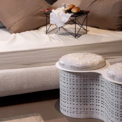 Pouf doppio in metallo bianco Currus*Splot Design Hot