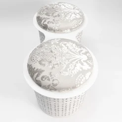 Pouf doppio in metallo bianco Currus*Splot Design Hot