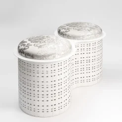 Pouf doppio in metallo bianco Currus*Splot Design Hot