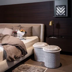 Pouf doppio in metallo bianco Currus*Splot Design Hot