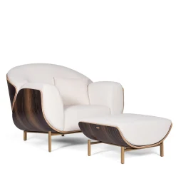 Pouf Haima' in bouclé bianco*FROMM. Discount