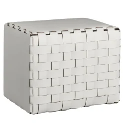 Pouf imbottito in pelle bianca Bottega #1*ADJ Style Hot