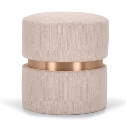 Pouf in legno cilindrico rosa*Domingo Salotti Outlet