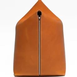 Pouf in pelle arancione Mao di Viola Tonucci*Tonucci Collection Clearance